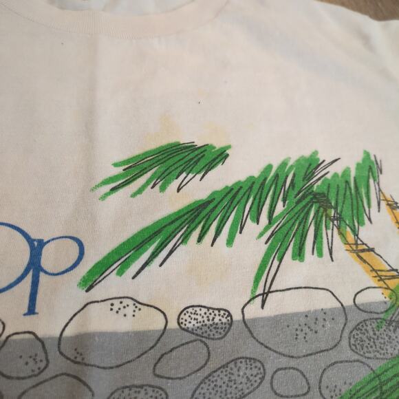VTG Ocean Pacific OP Men Large Shirt Surf AOP Beach Palm Tree Cali USA 90s - Picture 3 of 10